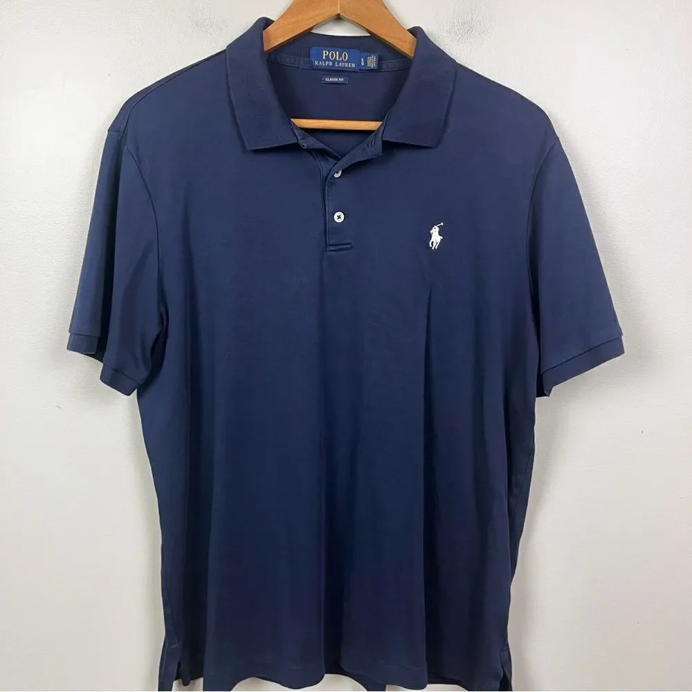 Polo by Ralph Lauren Men's Navy Blue Shirt